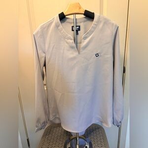 Lands’ End Gray Long Sleeve Blouse Size 6 | Business Casual Office Top (Chase)